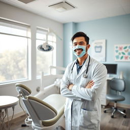 A bright and inviting dental clinic interior, featuring modern dental equipment, a comfortable patient chair, and large windows allowing natural light to flood the space