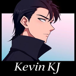 Anime-style profile picture featuring a handsome male character with sleek black hair