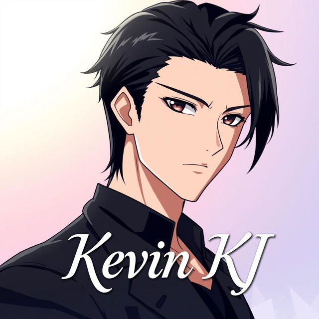 Anime-style profile picture featuring a handsome male character with sleek black hair