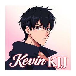Anime-style profile picture featuring a handsome male character with sleek black hair