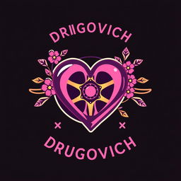 A creative and stylish symbol designed specifically for young female fans of Drugovich, incorporating elements that resonate with empowerment and fun