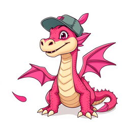 A dragon resembling Felipe Drugovich, featuring striking hot pink details on its body and scales