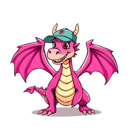 A dragon resembling Felipe Drugovich, featuring striking hot pink details on its body and scales