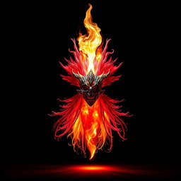 A striking visual featuring a central object or character, illuminated prominently against a solid black background