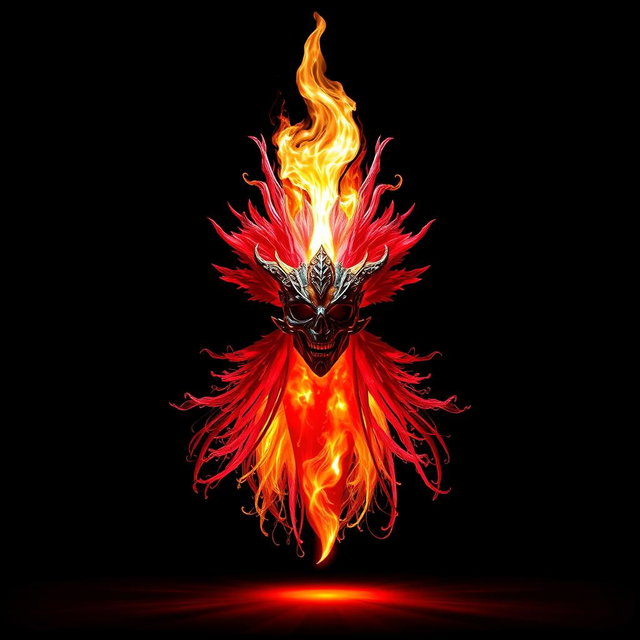 A striking visual featuring a central object or character, illuminated prominently against a solid black background