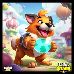 A creatively reimagined scene featuring Ruffs from Brawl Stars in a whimsical, fantastical setting