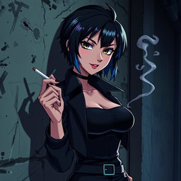 A detailed portrayal of Sevika from the animated series Arcane, depicted as a strong and confident character
