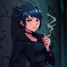 A detailed portrayal of Sevika from the animated series Arcane, depicted as a strong and confident character