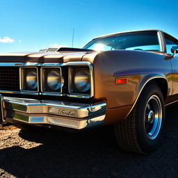 A classic 1975 Ford pony car, showcasing its iconic design and features
