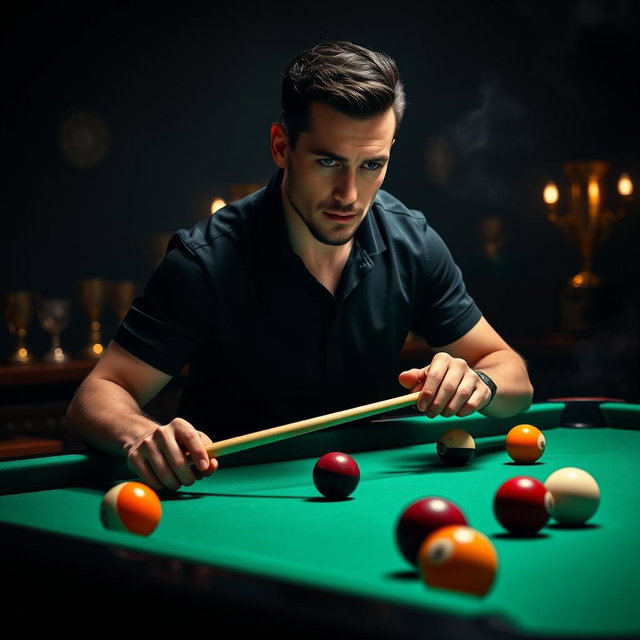 A stylish gamer profile image representing a billiard master