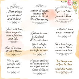 A beautifully arranged collection of inspiring quotes displayed on an elegant, vintage-style background