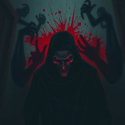 A dark, unsettling scene filled with emotions of confusion, fear, anxiety, and panic