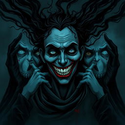 A haunting illustration depicting confusion, fear, anxiety, and panic