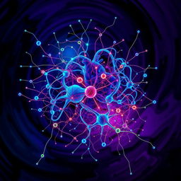 An abstract and dynamic representation of 'Synaptik' intertwined with themes of confusion