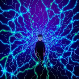 A vivid and abstract representation of 'Synaptik' that conveys a sense of confusion and isolation