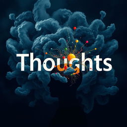 A powerful and evocative visualization of 'Thoughts' depicted with themes of confusion and pressure