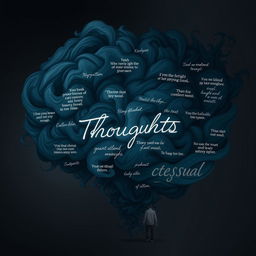 A visually striking representation of 'Thoughts' intertwined with confusion, pressure, and sadness