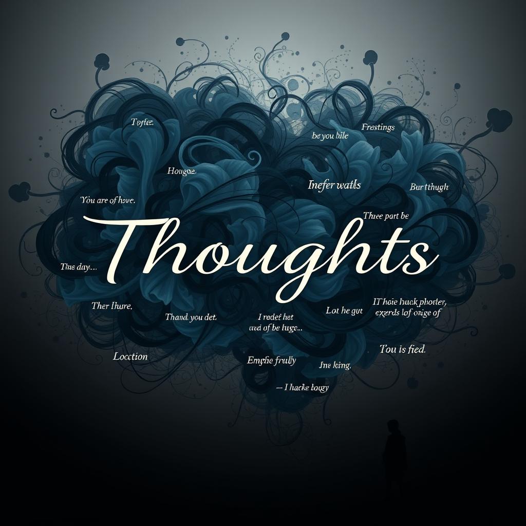 A visually striking representation of 'Thoughts' intertwined with confusion, pressure, and sadness