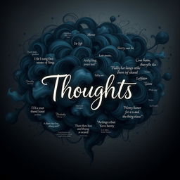 A visually striking representation of 'Thoughts' intertwined with confusion, pressure, and sadness