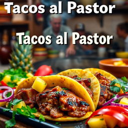 A vibrant and inviting scene depicting the preparation of authentic Tacos al Pastor