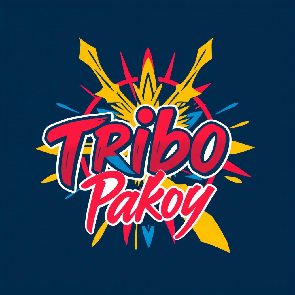 A vibrant and modern graphic design for a custom t-shirt featuring the name 'Trino Pakoyshirt'