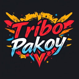 A vibrant and modern graphic design for a custom t-shirt featuring the name 'Trino Pakoyshirt'