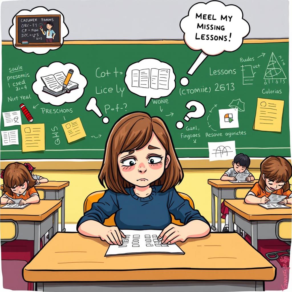 Test Day Woes: A Hilarious Clipart Scene