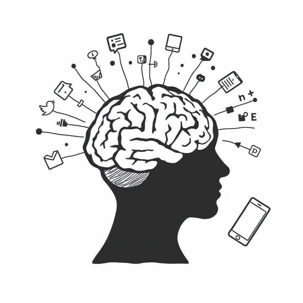 A silhouette of a student's brain, depicted as the control center of their being