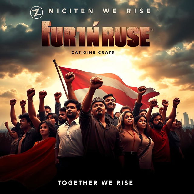 A powerful and evocative movie poster depicting themes of nationalism, unity, and revolution