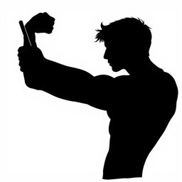 A freehand drawing style silhouette representing a student’s muscular body, poised for action