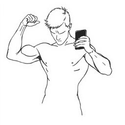 A freehand drawing style silhouette representing a student’s muscular body, poised for action
