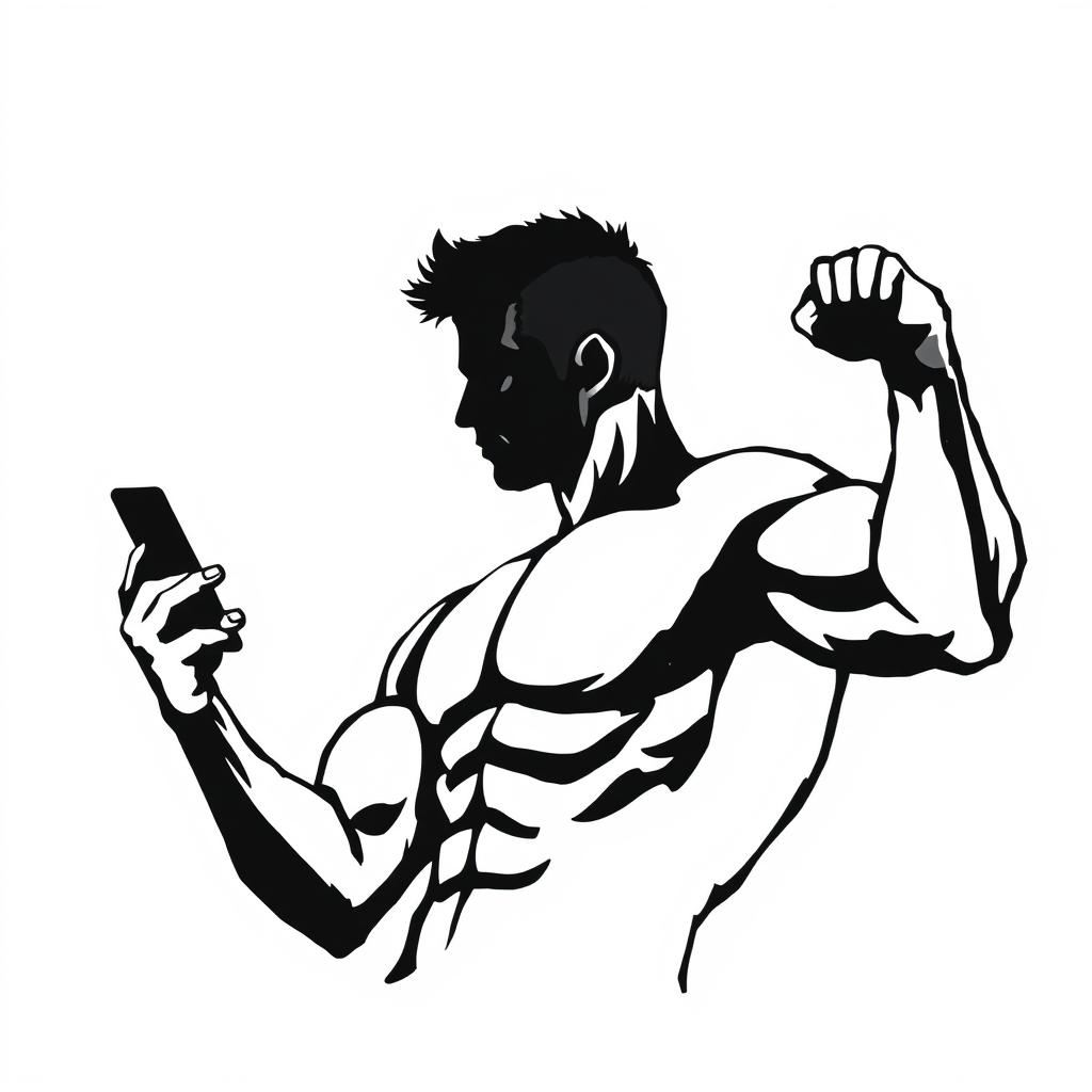 A freehand drawing style silhouette representing a student’s muscular body, poised for action