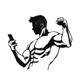 A freehand drawing style silhouette representing a student’s muscular body, poised for action