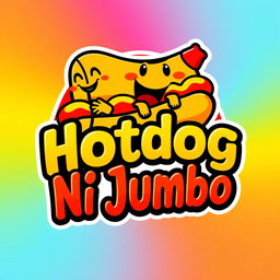 A vibrant and catchy logo design for a fictional hotdog brand named 'Hotdog Ni Jumbo'