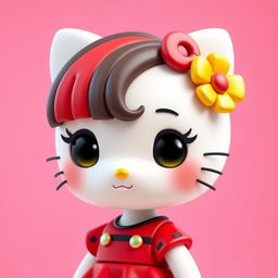 A captivating 3D chibi style portrait of Hello Kitty's character Mimmy White