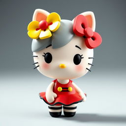 A captivating 3D chibi style portrait of Hello Kitty's character Mimmy White