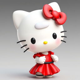 A captivating 3D chibi style portrait of Hello Kitty's character Mimmy White