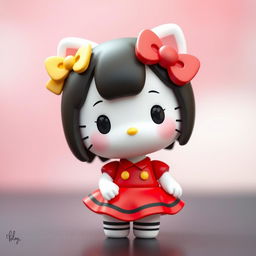 A captivating 3D chibi style portrait of Hello Kitty's character Mimmy White