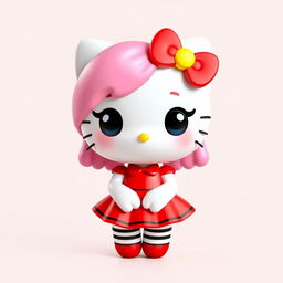 A captivating 3D chibi style portrait of Hello Kitty's character Mimmy White