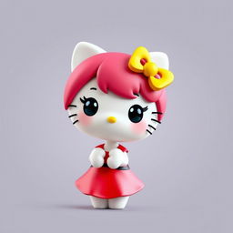 A captivating 3D chibi style portrait of Hello Kitty's character Mimmy White