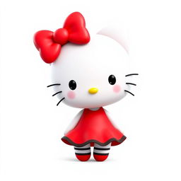 A captivating 3D chibi style portrait of Hello Kitty's character Mimmy White