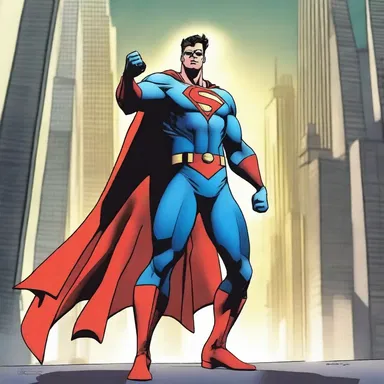 The protagonist adulates the superhero, praising their abilities and heroic deeds.