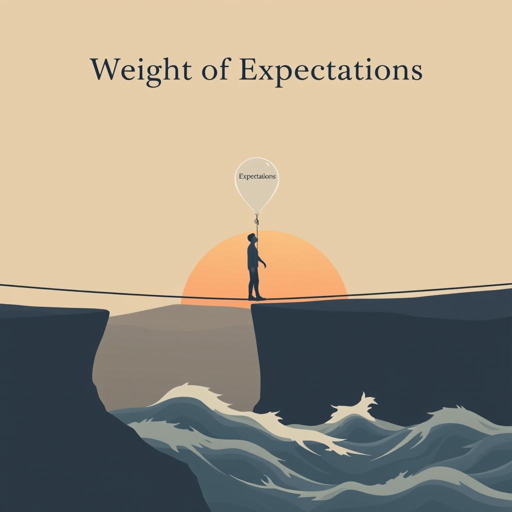 Weight of Expectations: A Minimalist Cover Illustration