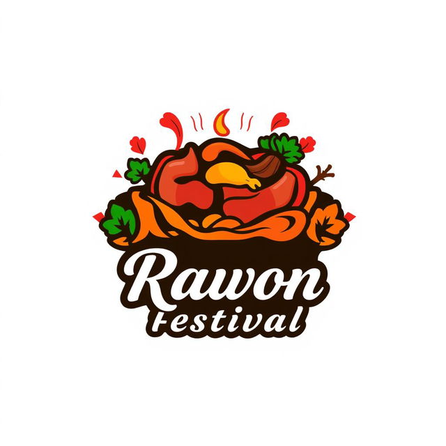 A vibrant logo design for a Rawon festival featuring two distinct colors