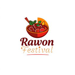 A vibrant logo design for a Rawon festival featuring two distinct colors