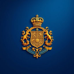 An elegant and detailed representation of the Royal College of Sri Lanka crest, intricately designed and prominently displayed in rich gold color