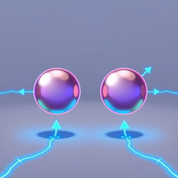 An educational illustration depicting the concept of electric charges repelling each other within an electric field