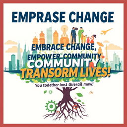 A captivating poster design featuring an inspiring slogan that highlights the appreciation for the implications of the transformation to the modern era on the country, community, and self