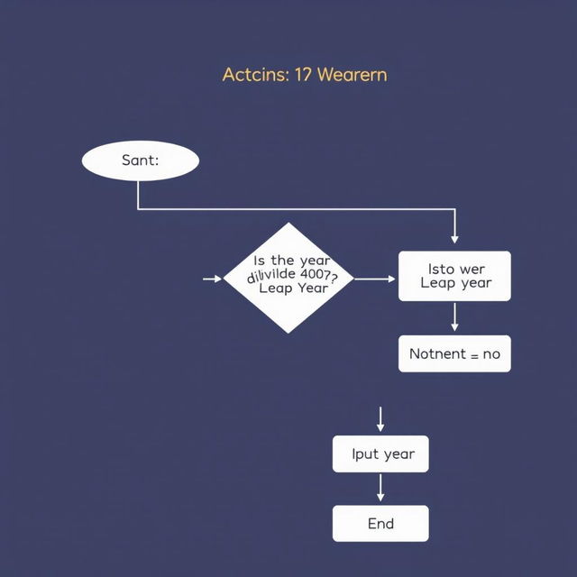 A clear and informative flowchart detailing the steps to determine whether a given year is a leap year or not