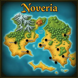 A detailed physical map of an imaginary nation called ‘Noveria’